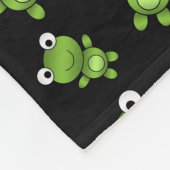 Couverture Polaire Grenouilles vertes noires nommées personnalisées (Coin)