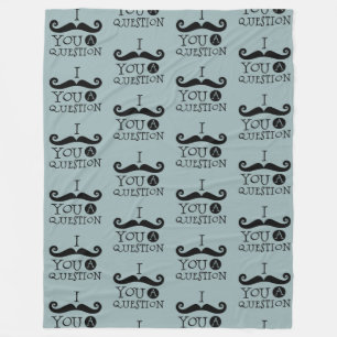 Couverture Polaire Grey Blue Mustache You A Question Fête des pères