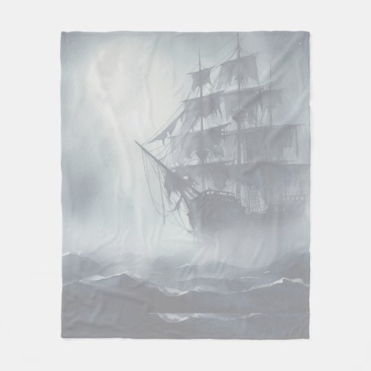 Couverture Polaire Grey, Gris Fog Pirate Navire Retraite (Devant)