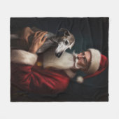 Couverture Polaire Greyhound avec Noël Festif du Père Noël (Devant (Horizontal))