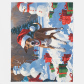 Couverture Polaire Greyhound coule dans la neige avec le Casquette de (Devant)