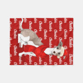 Couverture Polaire Greyhound italien avec animal de compagnie de chie (Devant (Horizontal))