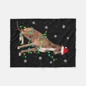 Couverture Polaire greyhound, petit feu de Noël, père Noël (Devant (Horizontal))