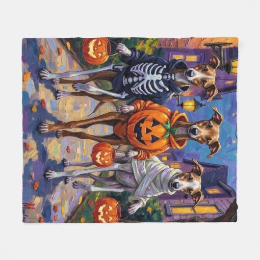 Couverture Polaire Greyhound Trick-or-Treating en costumes d'Hallowee (Devant (Horizontal))