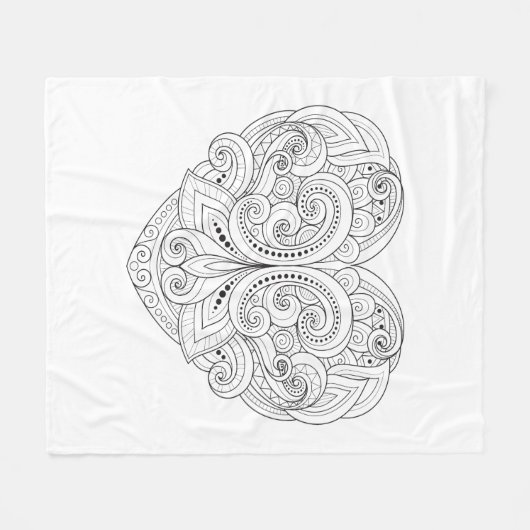 Couverture Polaire Griffonnage abstrait de coeur (Devant (Horizontal))