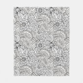 Couverture Polaire Griffonnage de conception de fleur (Devant)