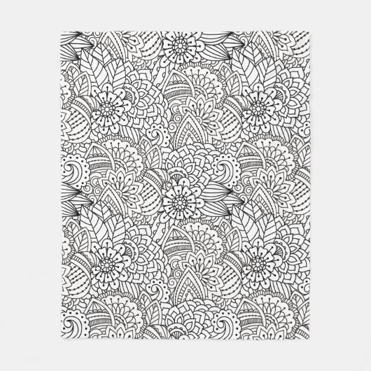 Couverture Polaire Griffonnage de conception de fleur (Devant)