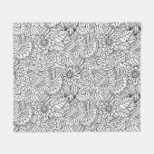 Couverture Polaire Griffonnage de conception de fleur (Devant (Horizontal))