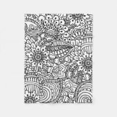 Couverture Polaire Griffonnage de fleur (Devant)