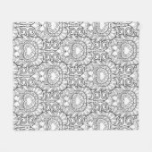 Couverture Polaire Griffonnage de motif de plume de paon (Devant (Horizontal))