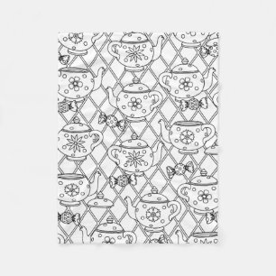 Couverture Polaire Griffonnage de pot de thé