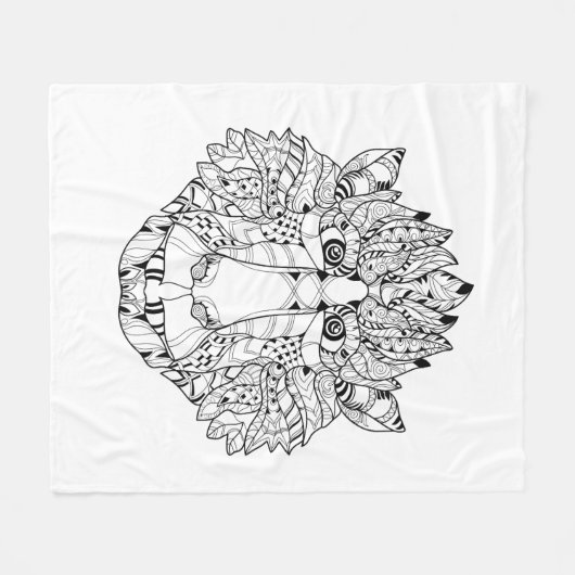 Couverture Polaire Griffonnage de tête de singe (Devant (Horizontal))