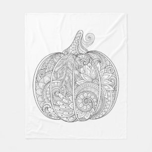 Couverture Polaire Griffonnage décoratif de citrouille
