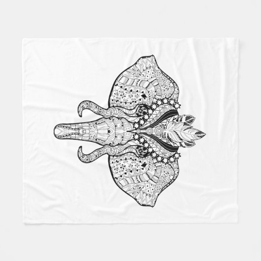 Couverture Polaire Griffonnage d'éléphant de cirque (Devant (Horizontal))