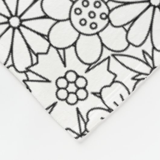 Couverture Polaire Griffonnage floral (Coin)