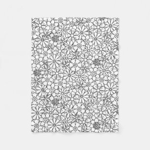 Couverture Polaire Griffonnage floral