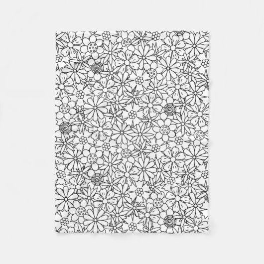 Couverture Polaire Griffonnage floral (Devant)