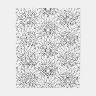 Couverture Polaire Griffonnage floral de jardin
