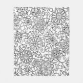 Couverture Polaire Griffonnage floral ethnique (Devant)