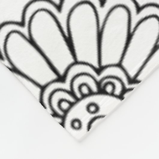 Couverture Polaire Griffonnage floral ethnique (Coin)