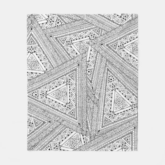 Couverture Polaire Griffonnage tribal 2 (Devant)