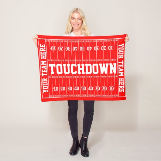 Couverture Polaire Gril du football votre texte et couleur (En situation)