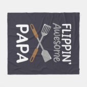 Couverture Polaire Grill BBBQ Grand-père Flipe Papa (Devant (Horizontal))