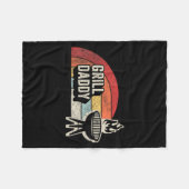 Couverture Polaire Grill Daddy Rétro Sunset BBQ Graphique Pour Papa (Devant (Horizontal))