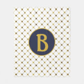 Couverture Polaire Grille de points blanc et or B (Devant)