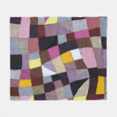 Couverture Polaire Grille Irrégulière : Peinture Abstraite Violet-Jau (Devant (Horizontal))