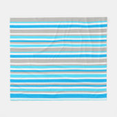 Couverture Polaire Grille Motif blanche, bleue et grise (Devant (Horizontal))
