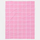 Couverture Polaire Grille rose et blanc (Devant)