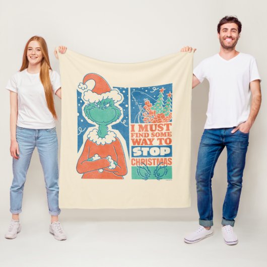 Couverture Polaire Grille | Stop Christmas Vintage Graphic (En situation)