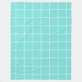 Couverture Polaire Grille Turquoise et blanche (Devant)