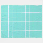 Couverture Polaire Grille Turquoise et blanche (Devant (Horizontal))