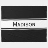 Couverture Polaire Grilles blanches noires solides Nom moderne (Devant (Horizontal))