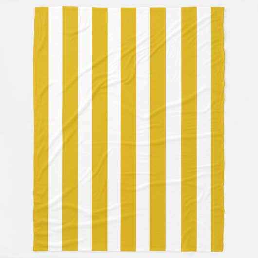 Couverture Polaire Grilles verticales jaunes et blanches de moutarde (Devant)
