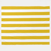 Couverture Polaire Grilles verticales jaunes et blanches de moutarde (Devant (Horizontal))
