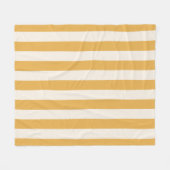 Couverture Polaire Grilles Verticales Moutarde Jaune Et Blanc Gratté (Devant (Horizontal))