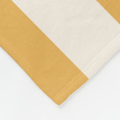 Couverture Polaire Grilles Verticales Moutarde Jaune Et Blanc Gratté (Coin)