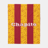 Couverture Polaire Grilles verticales Zia Soleil Rouge Jaune Nouveau- (Devant)