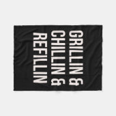 Couverture Polaire Grillin Chillin Et Refillin Papa Bbq Cook Drôle (Devant (Horizontal))