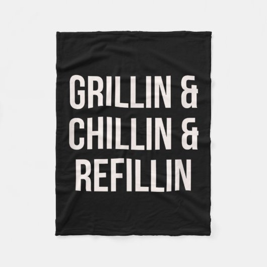 Couverture Polaire Grillin Chillin Et Refillin Papa Bbq Cook Drôle (Devant)