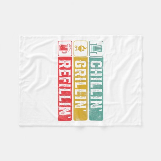 Couverture Polaire Grillin Chillin Refillin Bbq Pit Meat Smoat Grill (Devant (Horizontal))