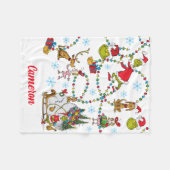 Couverture Polaire Grinch Classique | Grinch & Max avec traîneau (Devant (Horizontal))