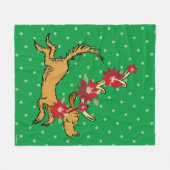 Couverture Polaire Grinch | Max Poinsettia de Noël (Devant (Horizontal))