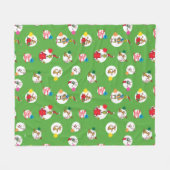 Couverture Polaire Grinch | Motif de points de Noël (Devant (Horizontal))