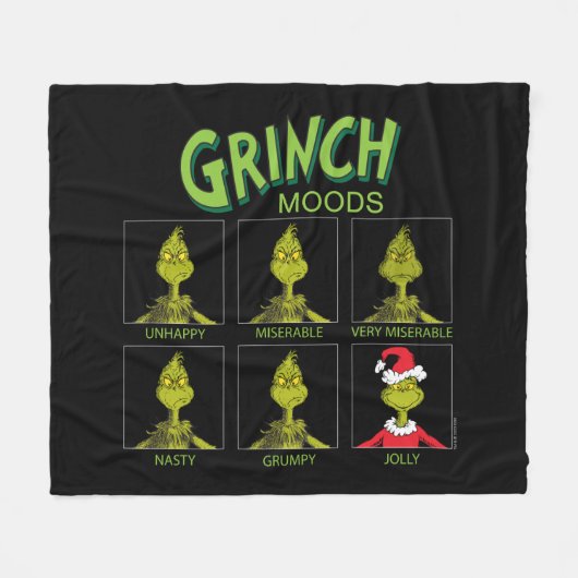 Couverture Polaire Grinch | Tableau d'humeurs Édition Noël (Devant (Horizontal))