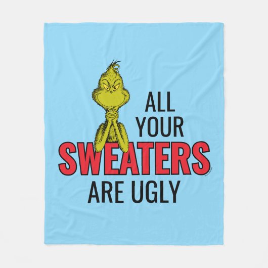 Couverture Polaire Grinch | Tous vos pulls sont laids (Devant)