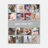 Couverture Polaire Gris 16 Photo Collage (Devant)